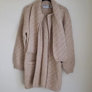 100% wool long cardigan